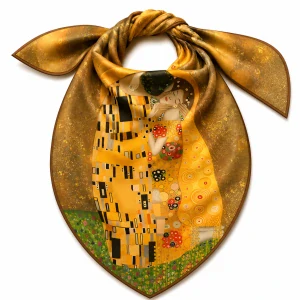 PAOLA RIVELLI Šatka, 90x90 cm Gustav Klimt The Kiss